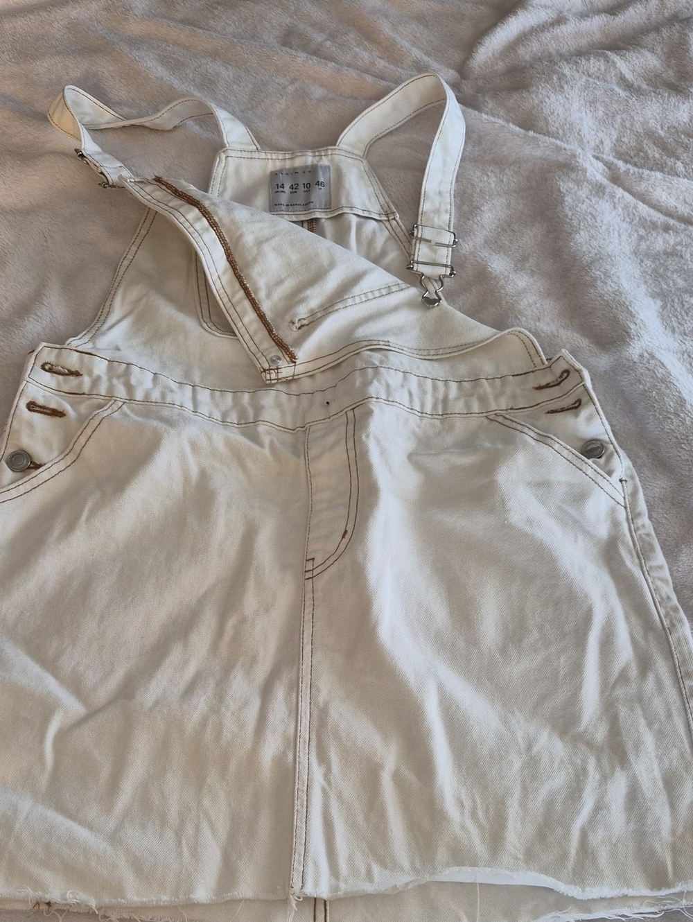 White Denim Overall Dress
